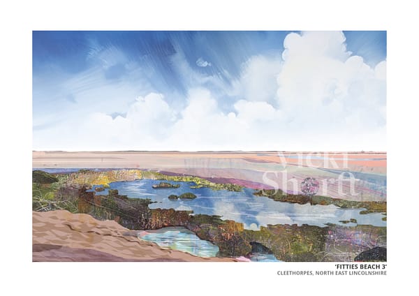 Fitties Beach design 3 art print by Vicki Shortt with watermark