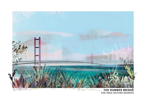 Far Ings and Humber Bridge Art Print