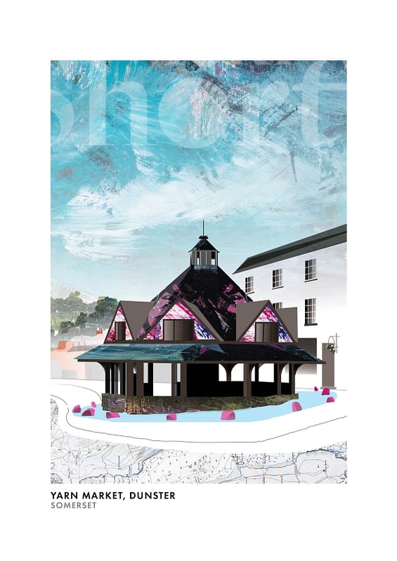 Yarn Market Dunster Art Print