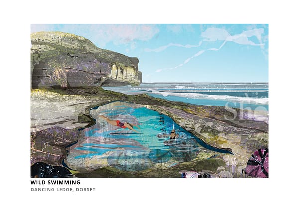 Wild Swimming Dorset Art Print